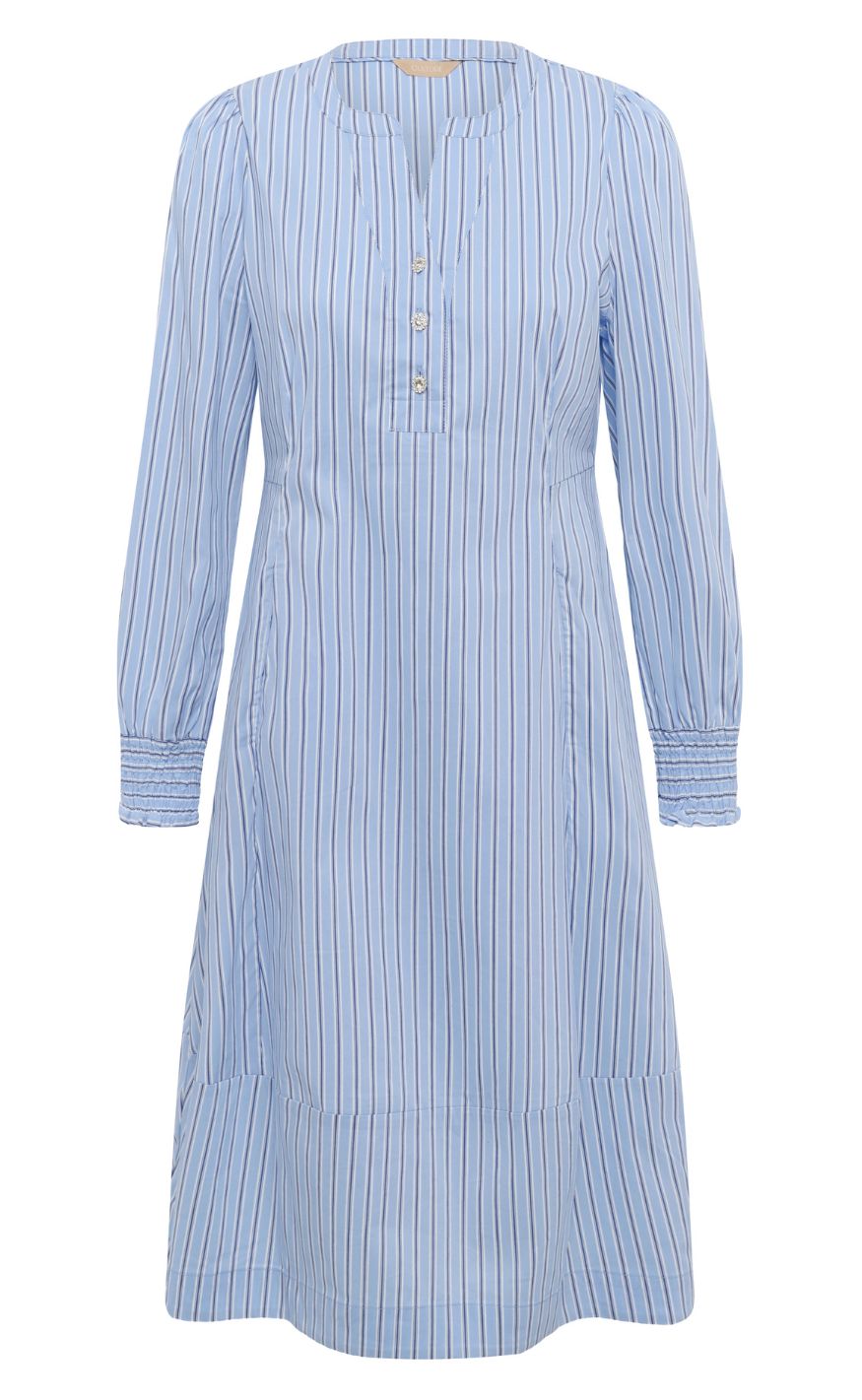 Blå Culture Kjole Art Blue Stripe - Culture Kjole  - 5715752200138