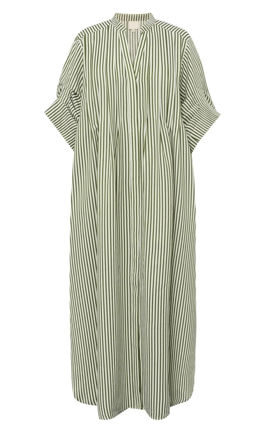 Grøn Gossia Kjole Alexa Creme Army Stripes - Gossia Kjole  - 5715195169771