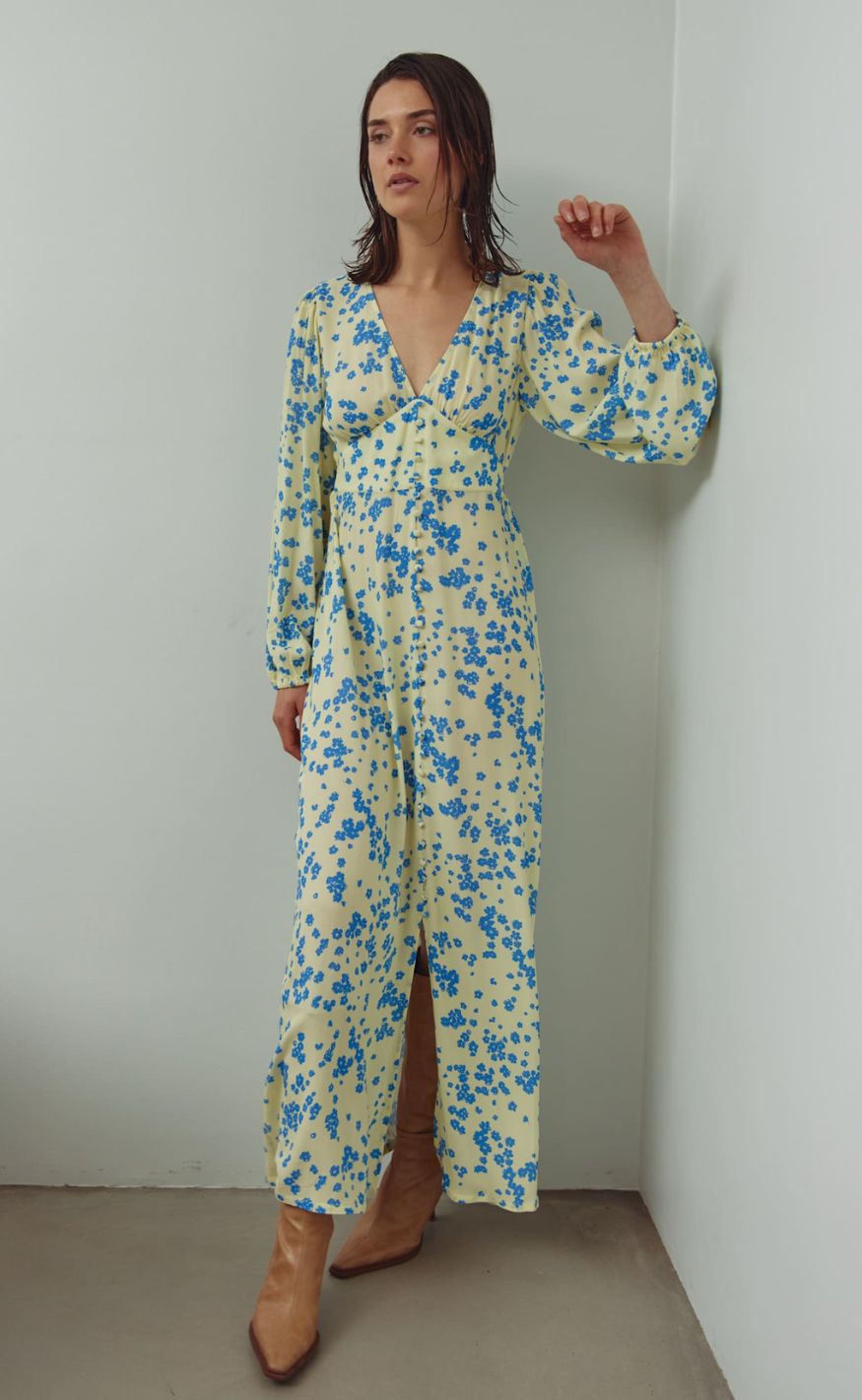 Gul Noella Kjole Lilith Maxi Deja Yellow Print - Noella Kjole  - 5714694929459