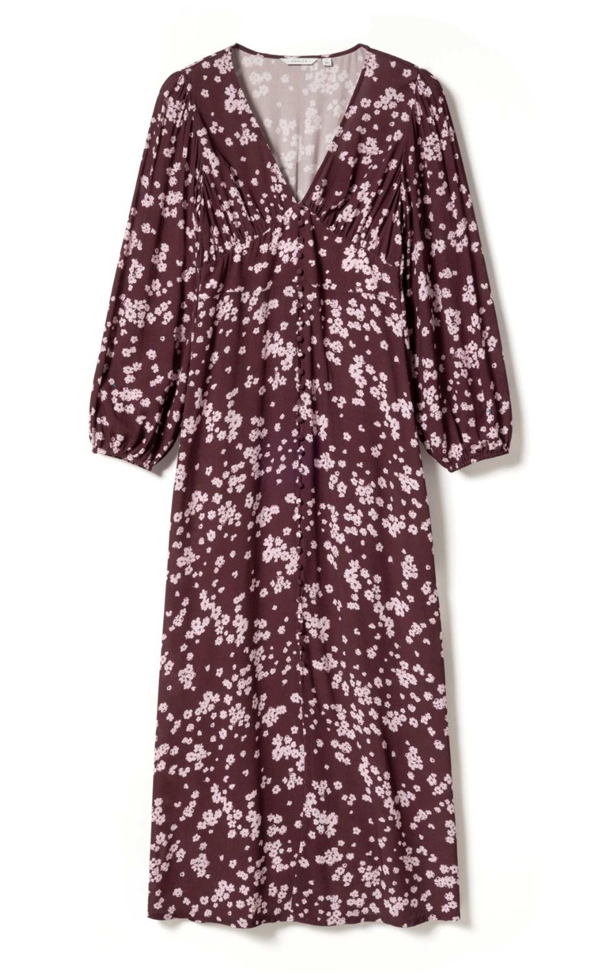Deja Burgundy P Noella Kjole Lilith Maxi Rint - Noella Kjole  - 5714694929503