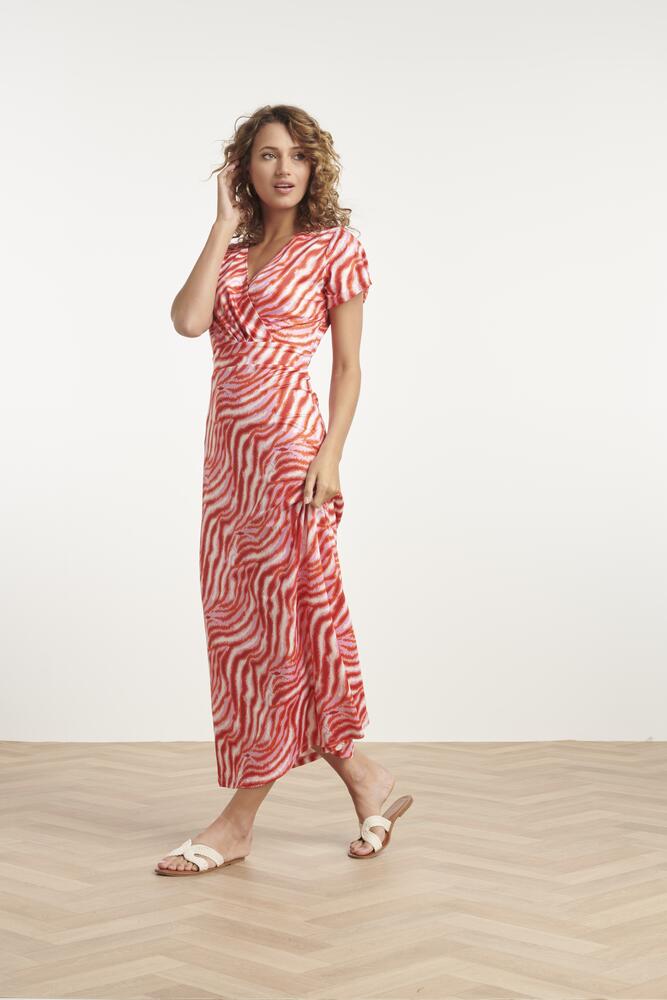 Pink Maxi Kjole Zebra Rød Smashed Lemon - Smashed Lemon Kjole  - 8720331231615