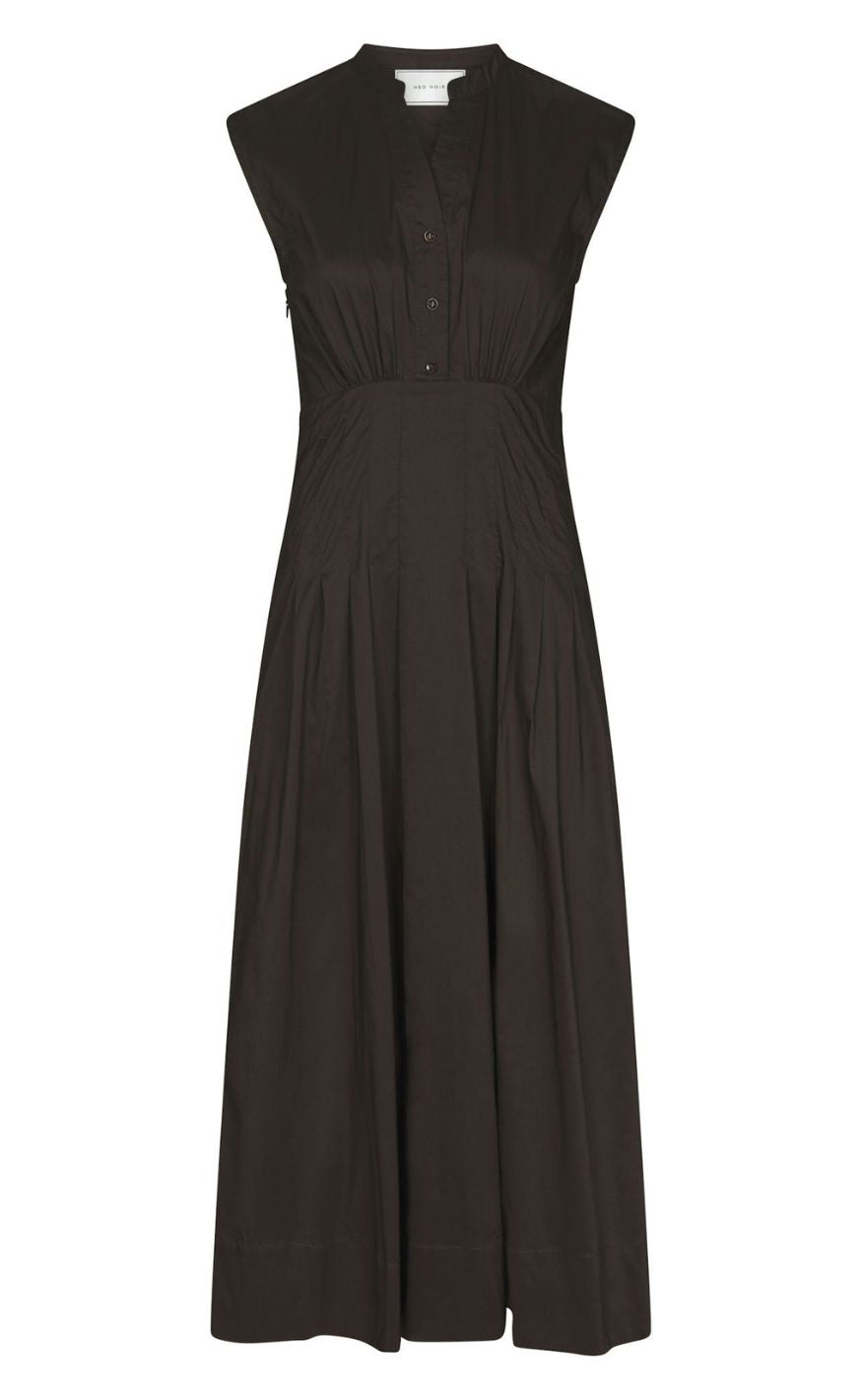 Brun Neo Noir Kjole Irena Poplin Chocolate Brown - Neo Noir Kjole  - 5715641479003