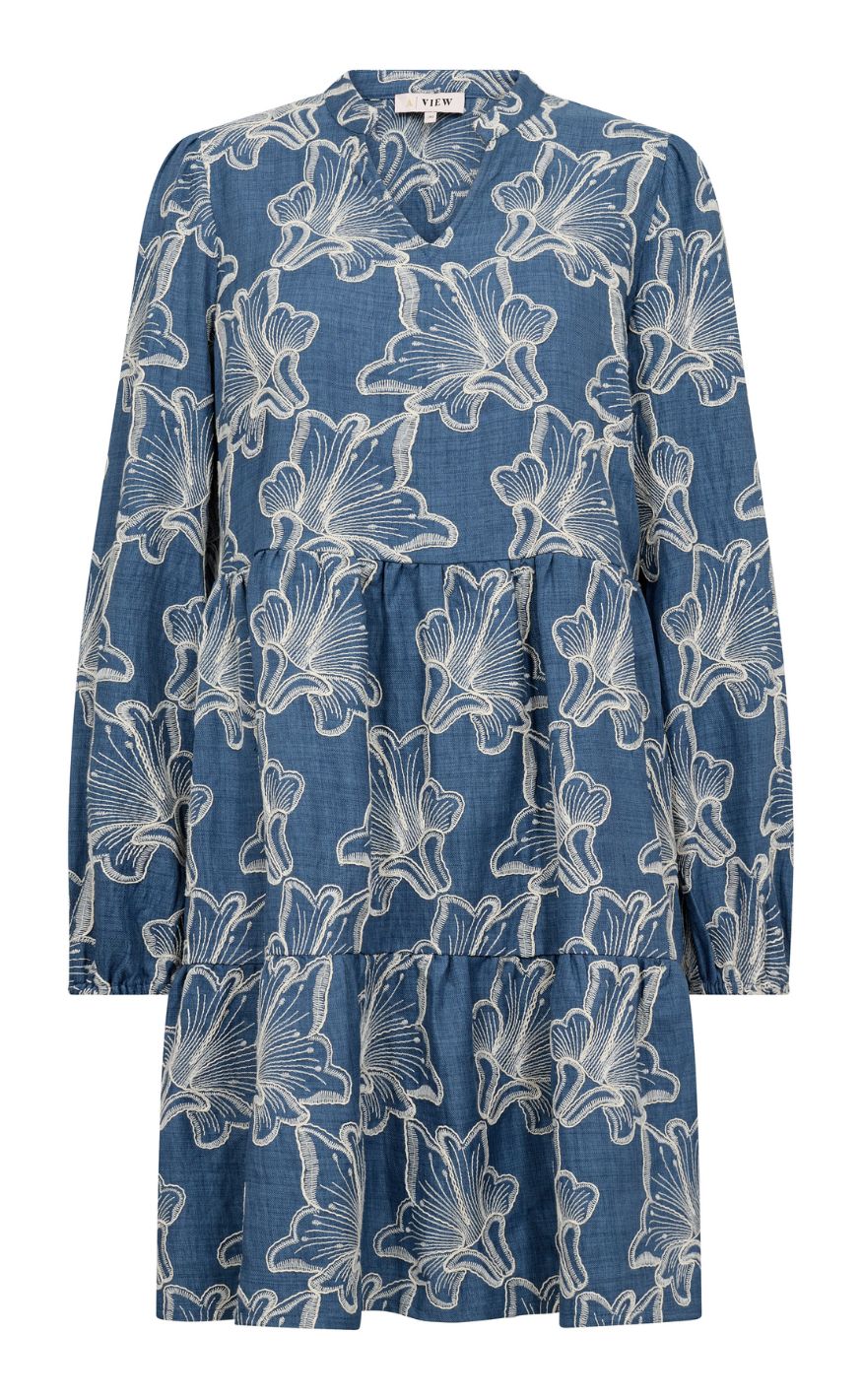 286 Denim Blå View Kjole Adina Denim Blue - A-view Kjole  - 5714711448444