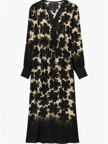 Sort Biz Kjole Black Flower - 2 Biz Kjole  - 5715065222667