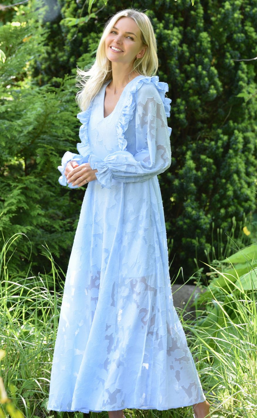 282 Blå View Kjole Floretta Maxi Light Blue - A-view Kjole  - 5714711447294
