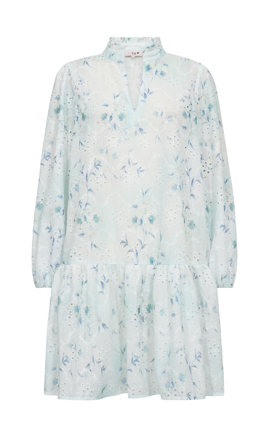 Hvid View Kjole Grete Blue White - A-view Kjole  - 5714711451123