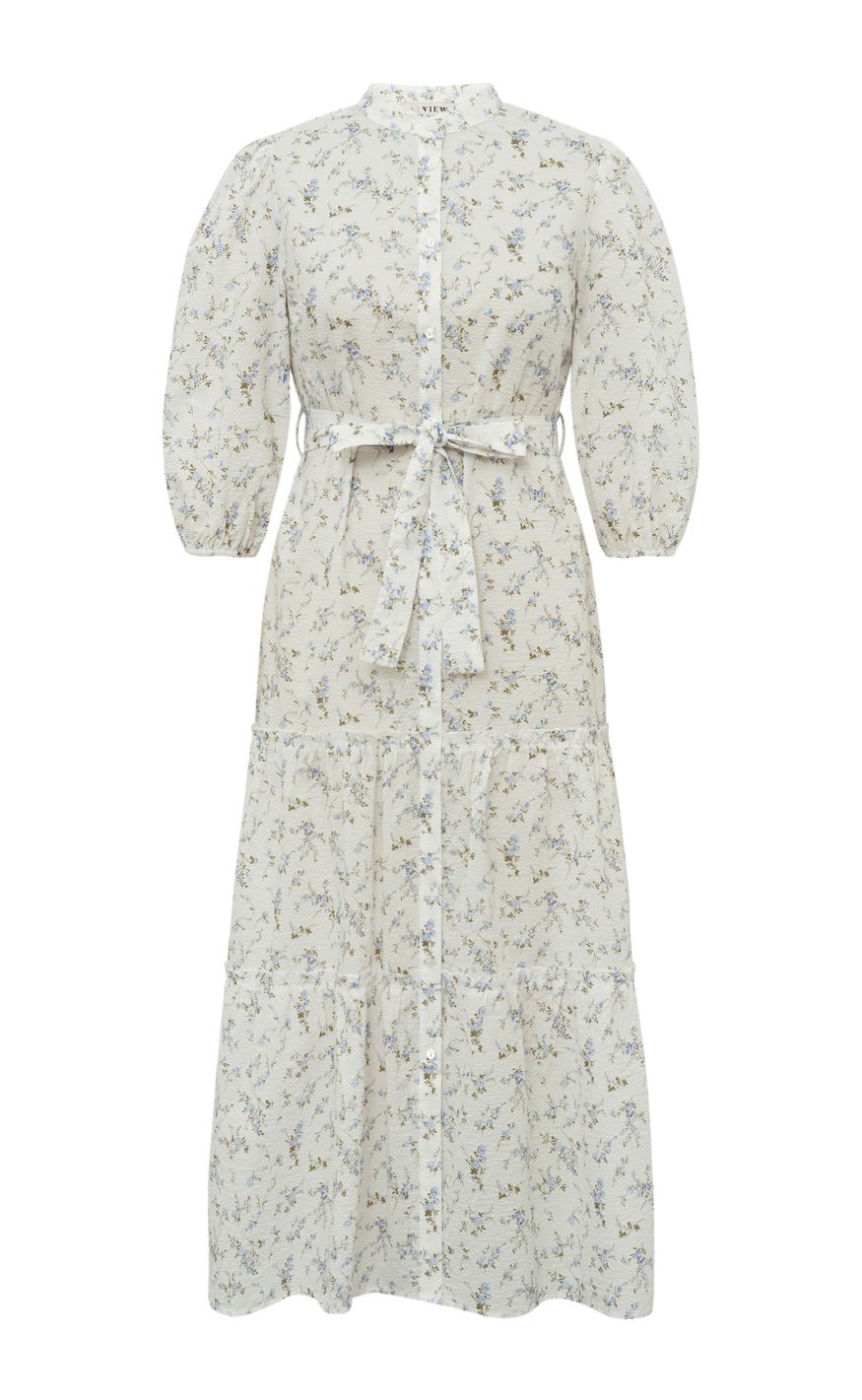 Hvid View Kjole Kate Off White Blue - A-view Kjole  - 5714711455862
