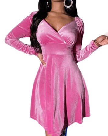 Pink Velour Kjole: Asta Louise - Kjole