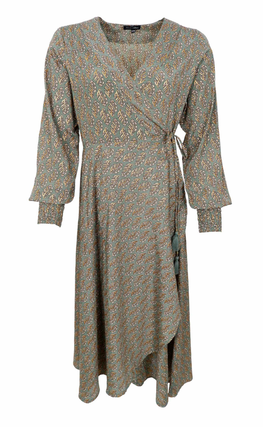 Sort Black Colour Kjole Luna Wrap Olive Mist - Black Colour Kjole  - 5715077242080