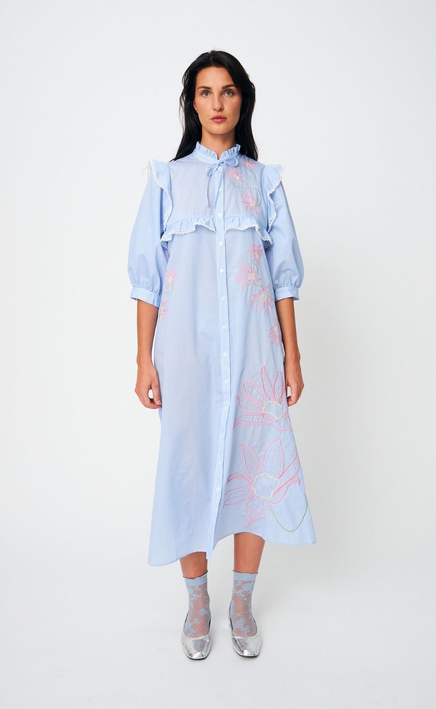 8043 Blå Cras Kjole Cody Light Blue Stripe - Cras Kjole  - 5714813291320