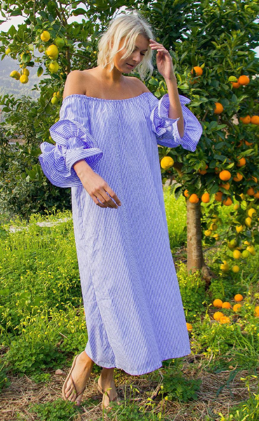 Blå Cras Kjole Ita Blue Stripe - Cras Kjole  - 5714813257234