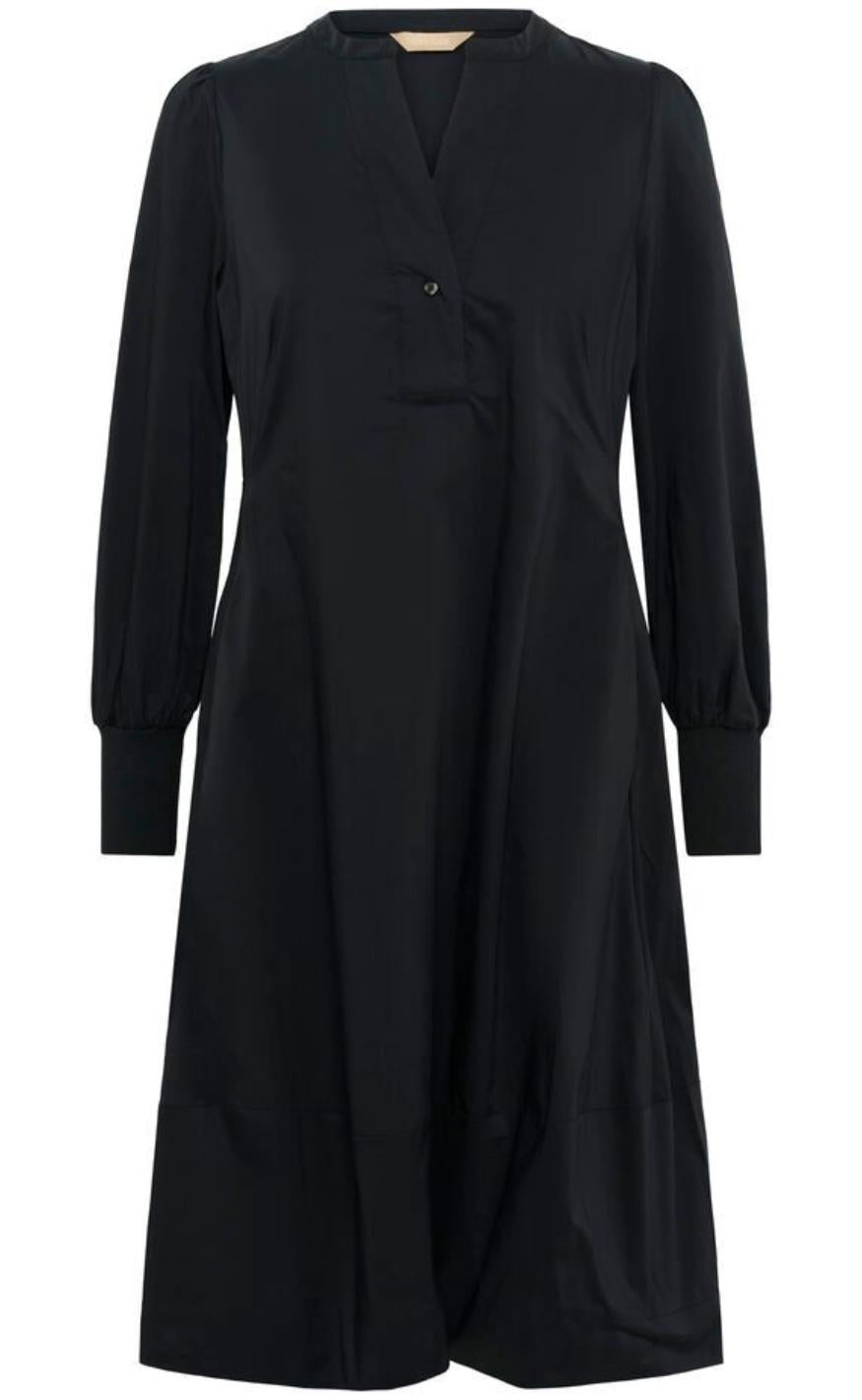 Sort Culture Kjole Antoinett Rib Black - Culture Kjole  - 5715299016469