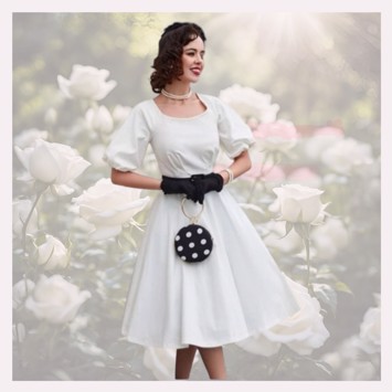 Hvid Vintageinspireret Kjole Konfirmations Kjole Colette - Kjole