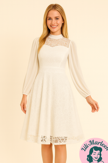 Konfirmations Kjole Dorthea Sød Kjole Med Blonde Chiffon - Kjole