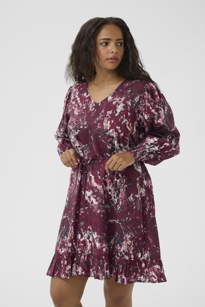 Sort Kjole Kcmina Red Black Abstract Graphic Kaffe Curve - Kaffe Curve Kjole  - 5715576787822