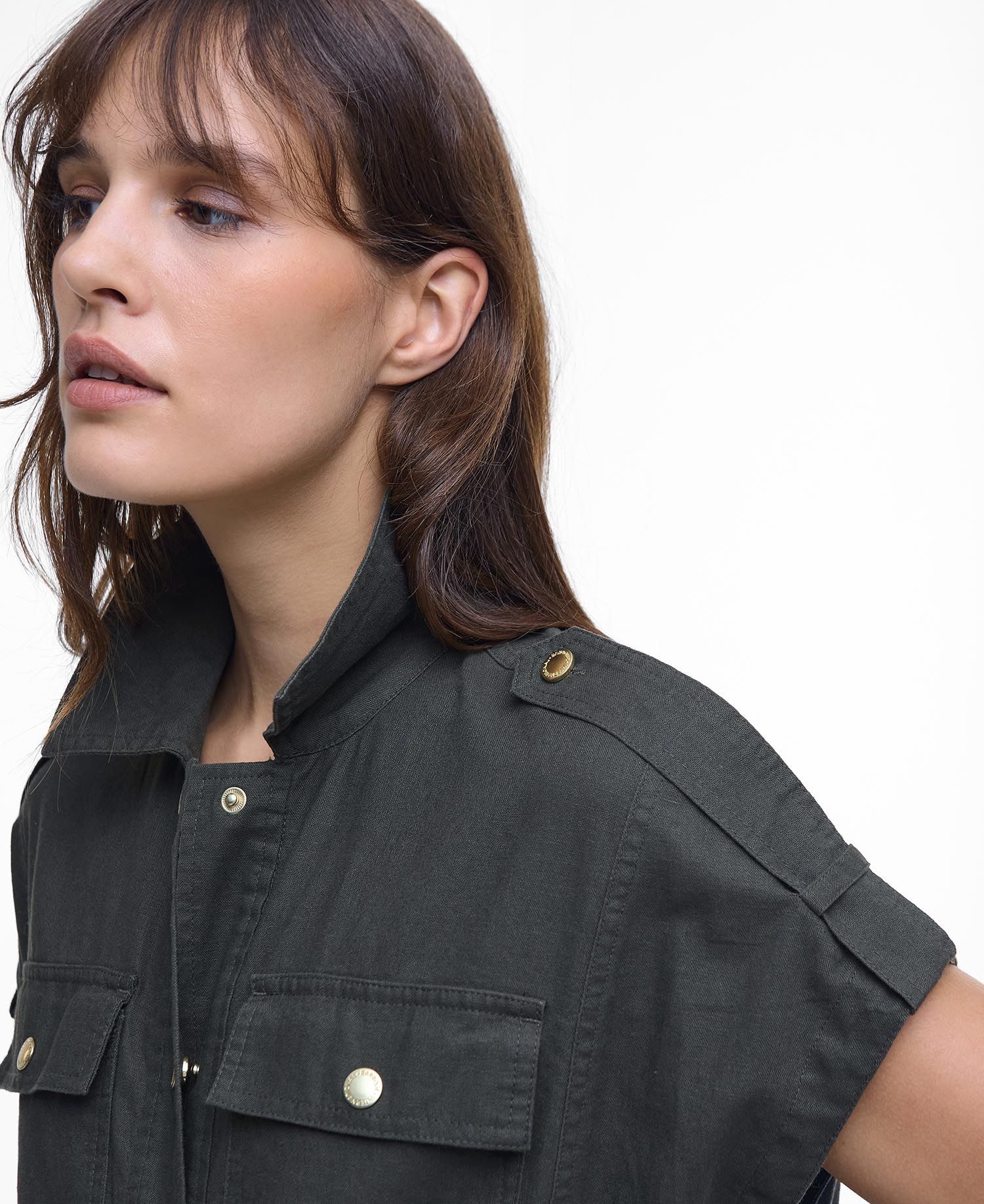 Olive Barbour Dame Kjole Harlow Midi - Barbour Kjole  - 5020985377381