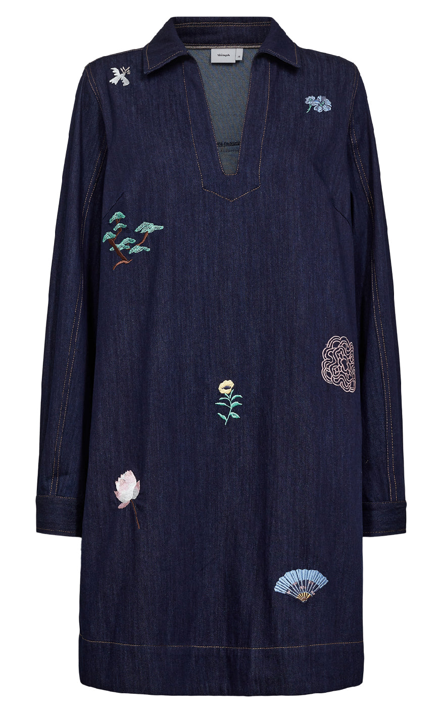 Blå Denim Nmph Kjole Chiku Dark Blue Denim - Nümph Kjole  - 5715338567693
