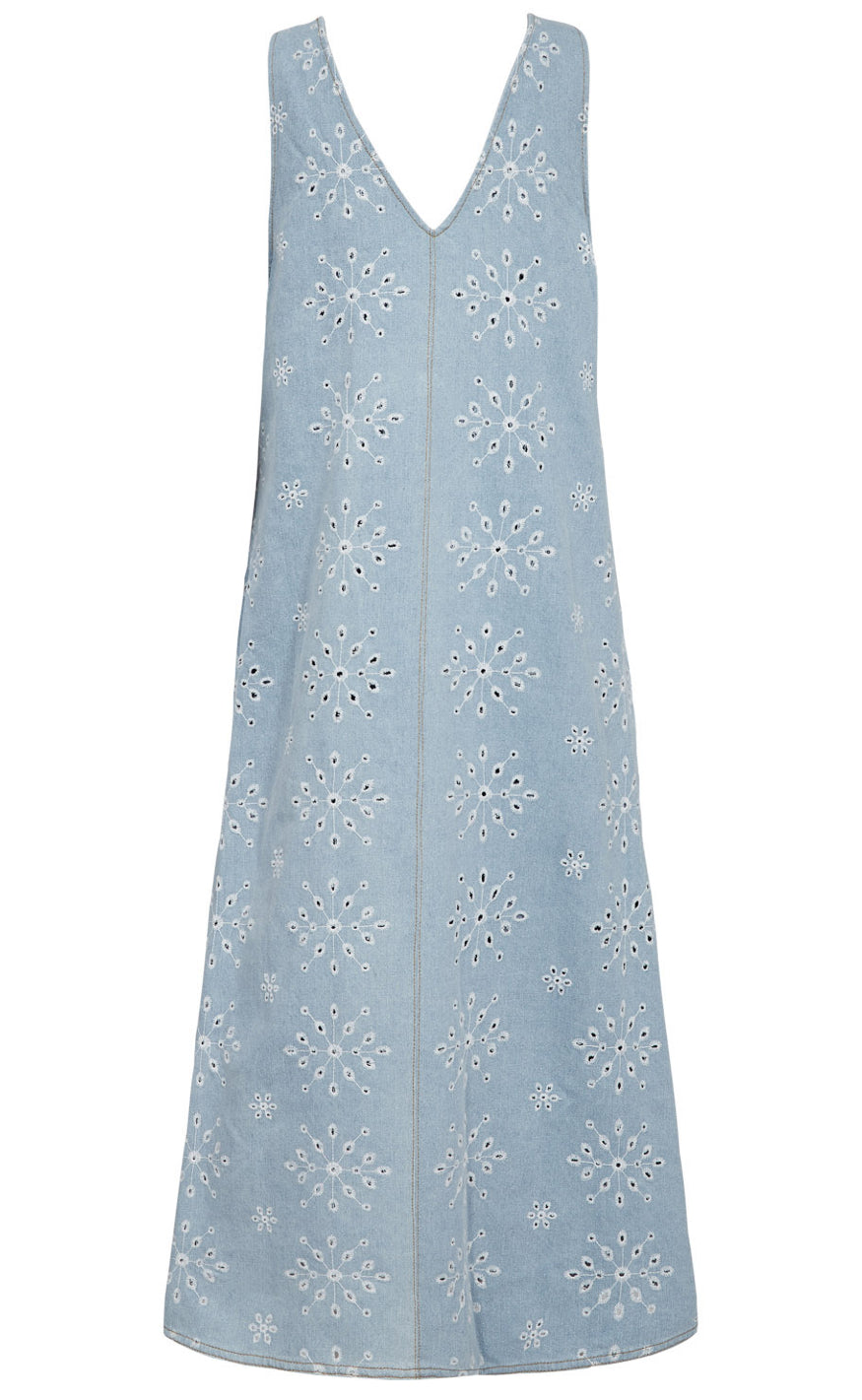 Blå Denim Nmph Kjole Delilah Light Blue Denim - Nümph Kjole  - 5715338642031