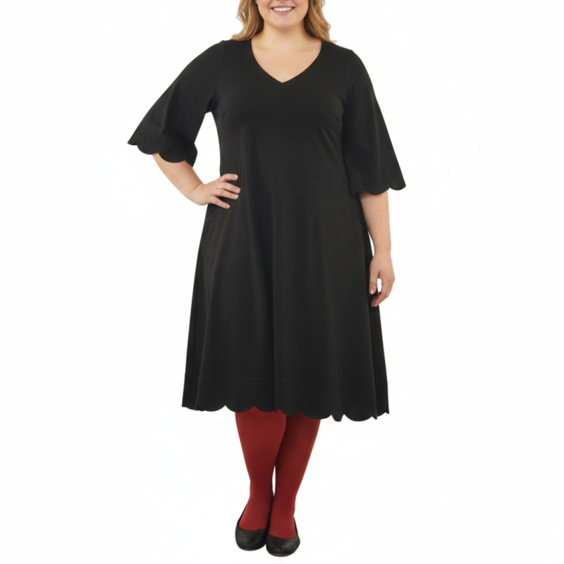 Sort Plus Size Kjole Nami Black - Amamiko Kjole