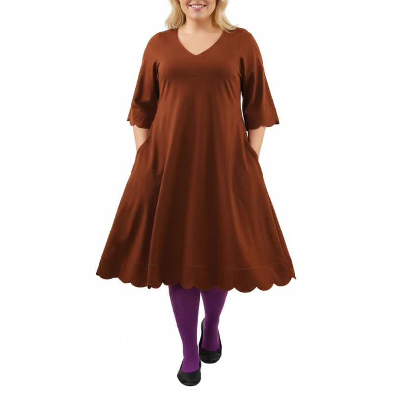 Orange Plus Size Kjole Nami Terra - Amamiko Kjole