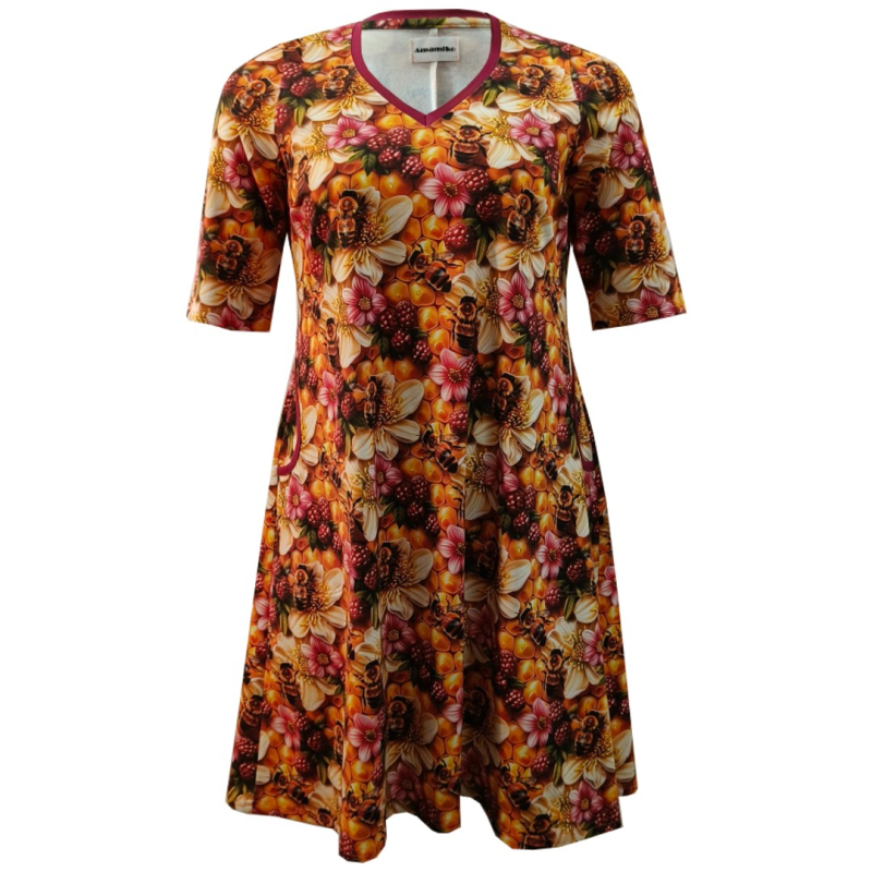 Gul Plus Size Kjole Tulla Bee Honey - Amamiko Kjole