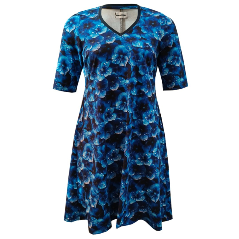Blå Plus Size Kjole Tulla Spring Rain - Amamiko Kjole
