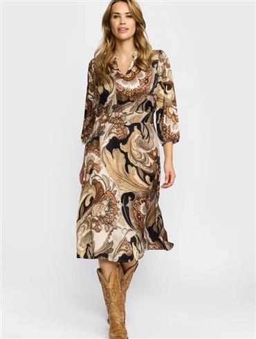 Mønstret Biz Kjole Golden Leaf - 2 Biz Kjole  - 5715065218462