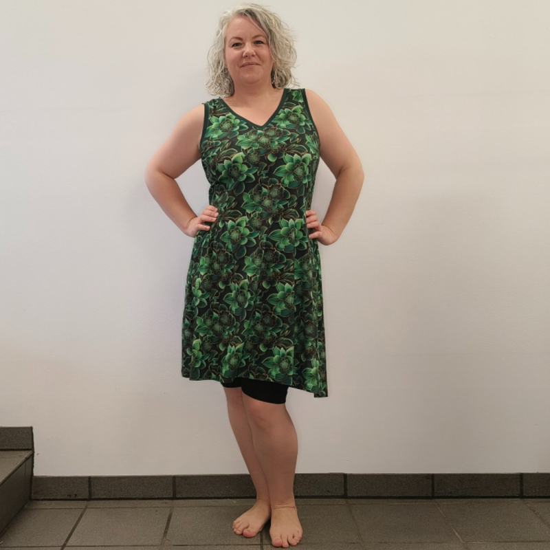 Grøn Plus Size Kjole Tulla Succulent - Amamiko Kjole