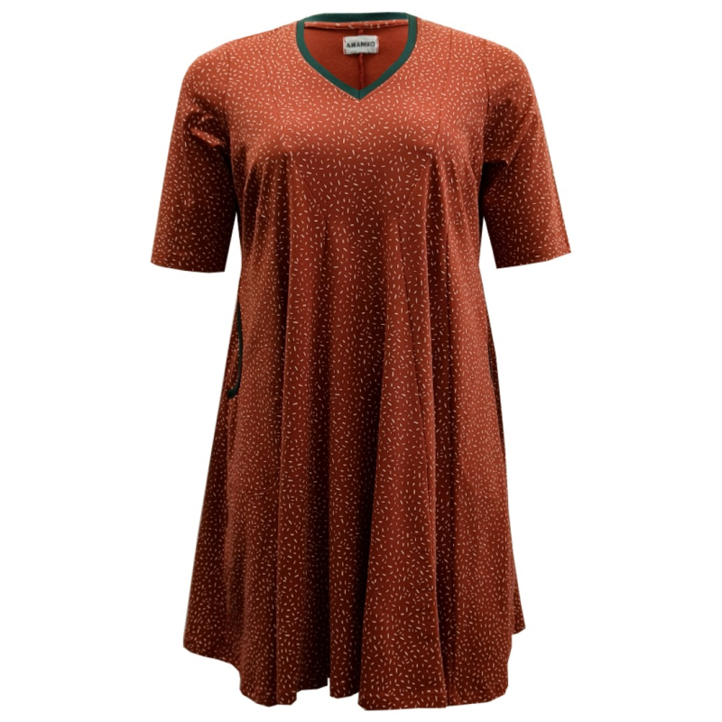 Rød Løs Plus Size Kjole Emi Terra Confetti - Amamiko Kjole
