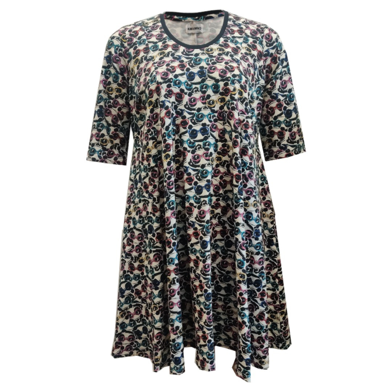 Blå Plus Size Kjole Ojo Cute Panda - Amamiko Kjole