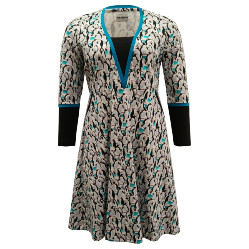 Hvid Plus Size Kjole Ama Penguin - Amamiko Kjole