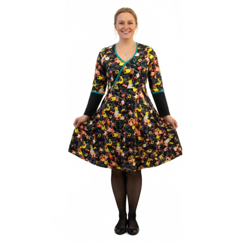 Sort Plus Size Kjole Bika Liquorice - Amamiko Kjole