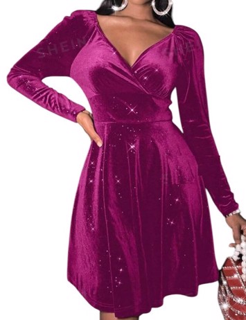 Velour Kjole: Asta Louise Cerise - Kjole